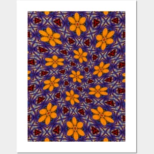 Glass Flower Pattern Posters and Art